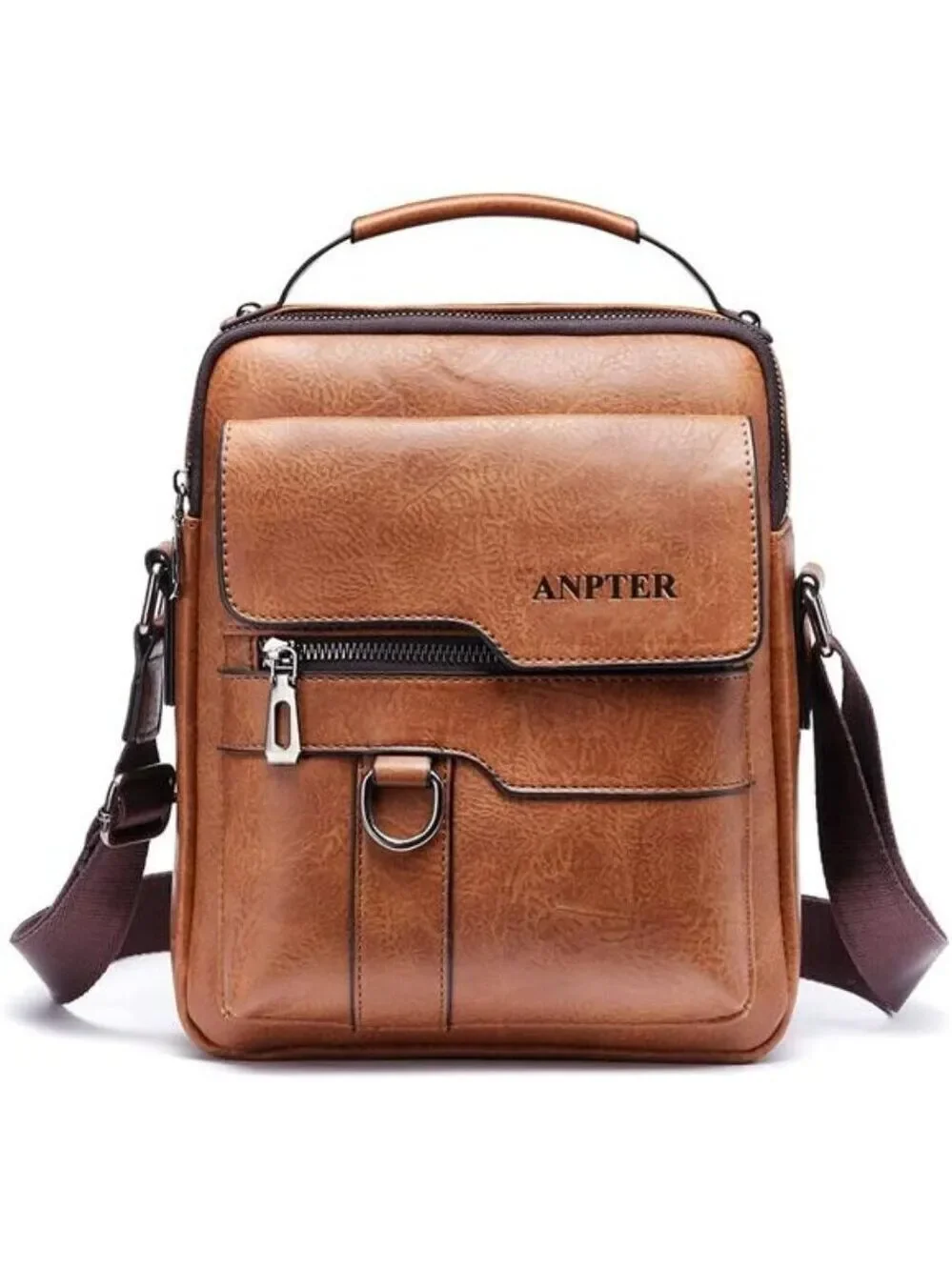 Men Messenger Bag Small Crossbody Shoulder Satchel Vintage PU Leather Bag